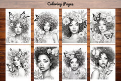 African Black Woman Adult Coloring Book - CraftNest - Digital Crafting and Art
