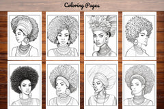 100 African Black Woman Coloring Book - CraftNest - Digital Crafting and Art