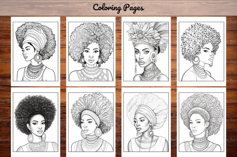 100 African Black Woman Coloring Book - CraftNest - Digital Crafting and Art