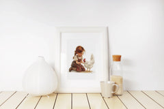 Charming Little Girl with Chicken Clipart Bundle - CraftNest - Digital Crafting and Art