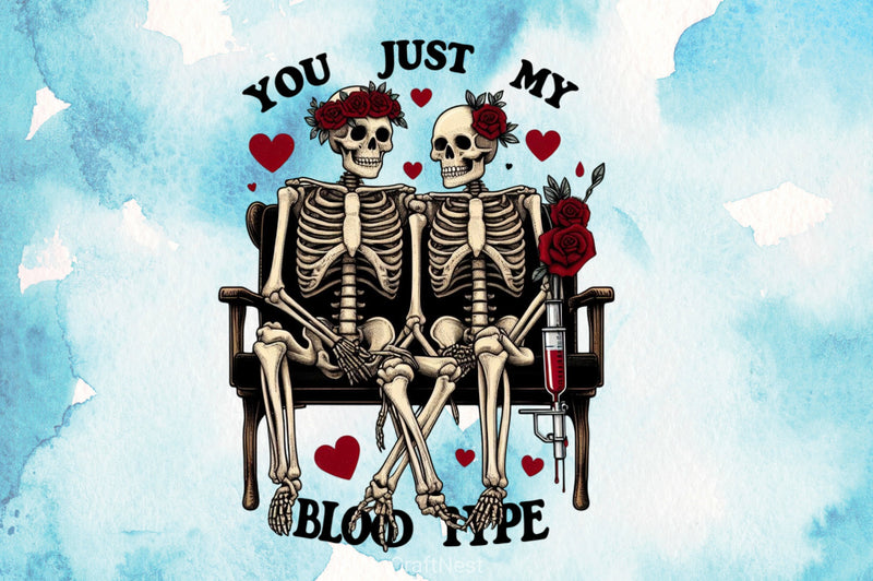 Blood Type Skeleton Clipart Bundle - CraftNest - Digital Crafting and Art