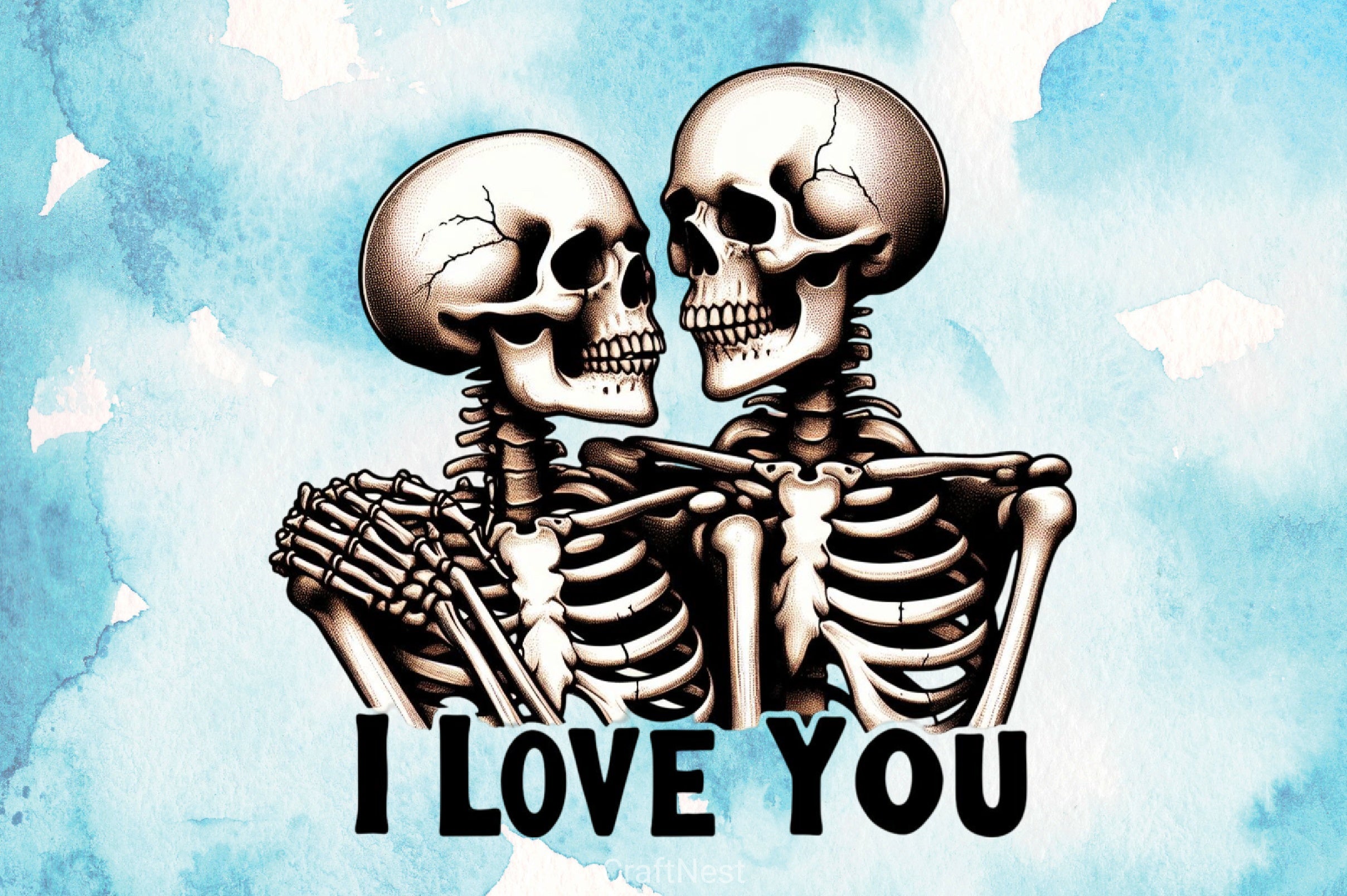 I Love You Skeleton Clipart Bundle - CraftNest - Digital Crafting and Art
