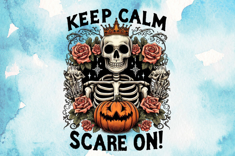 Keep Calm Scare On Skeleton Clipart Bundle - CraftNest - Digital Crafting and Art