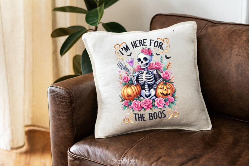 Skeleton Clipart Bundle: I'm Here For The Boos - CraftNest - Digital Crafting and Art