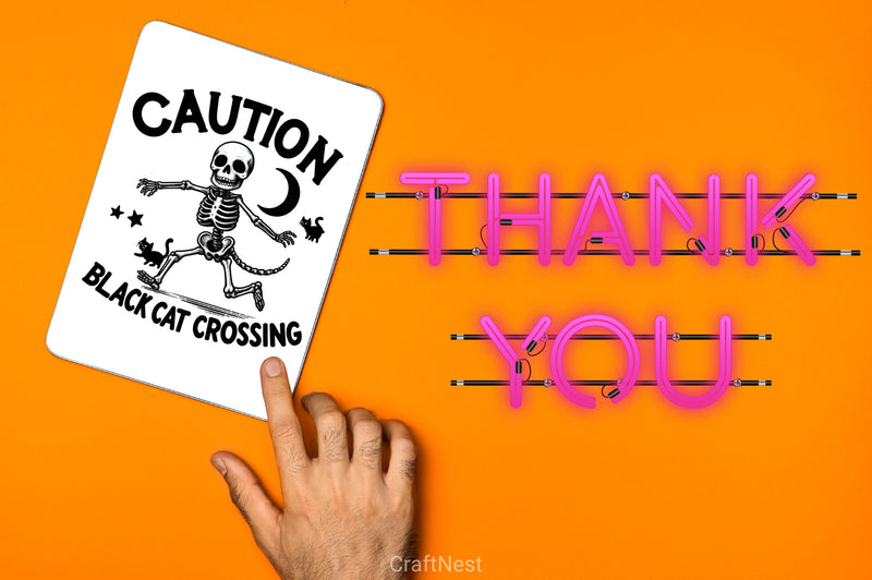 Caution Black Cat Clipart Bundle - CraftNest - Digital Crafting and Art