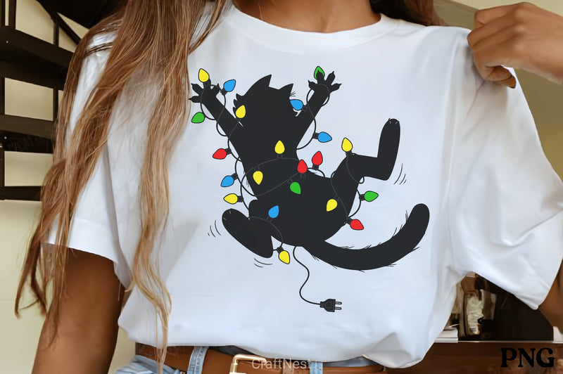 Funny Cat Xmas Lights Clipart Bundle - CraftNest - Digital Crafting and Art