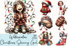 Christmas Funny Skinny Girl Clipart Bundle