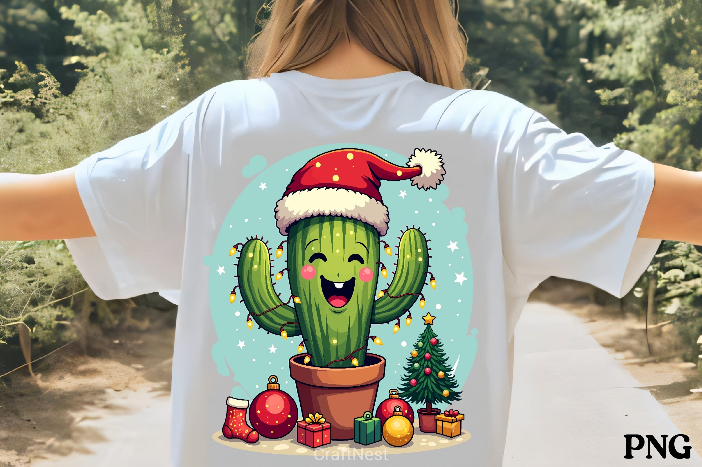 Festive Cactus Christmas Clipart Bundle - CraftNest - Digital Crafting and Art