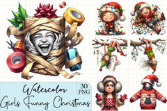 Cute Holiday Girls Christmas Clipart Bundle - CraftNest - Digital Crafting and Art