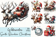 Santa & Reindeer Clipart Bundle - CraftNest - Digital Crafting and Art