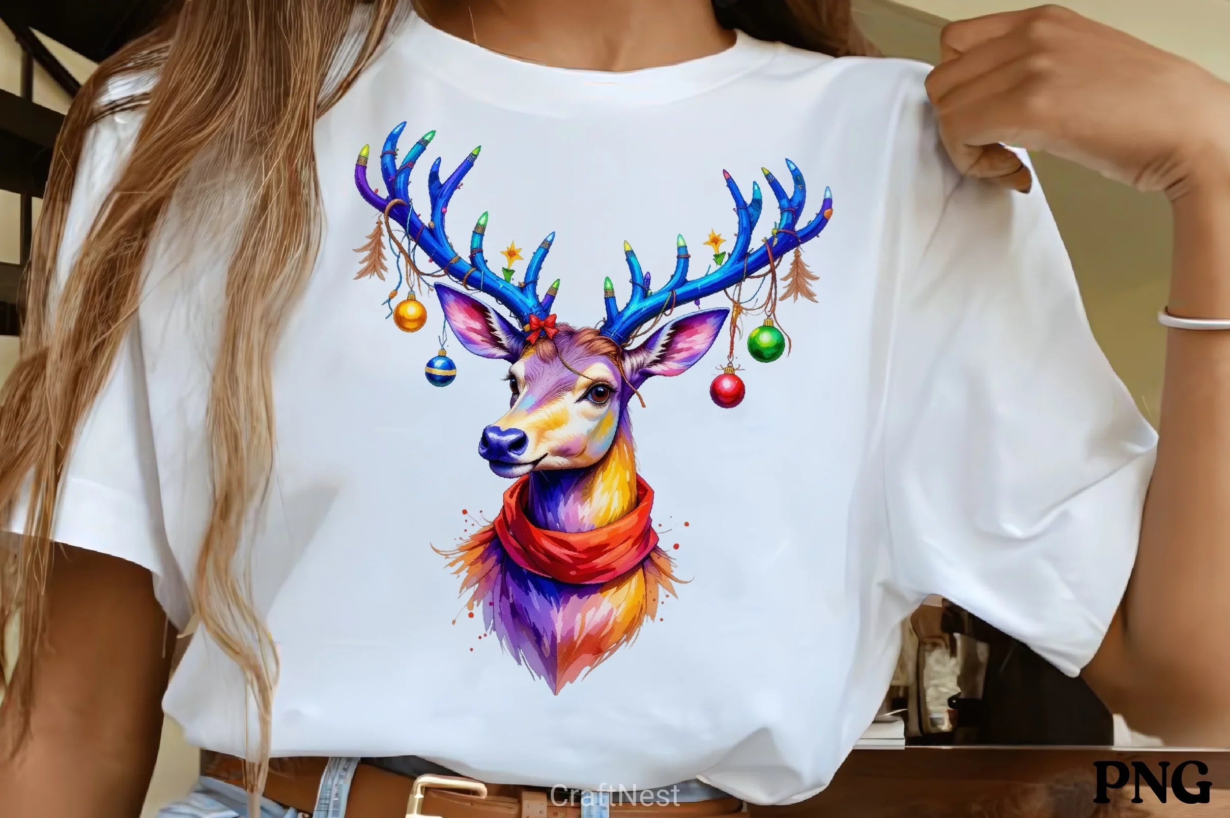 Colorful Christmas Reindeer Clipart Bundle - CraftNest - Digital Crafting and Art