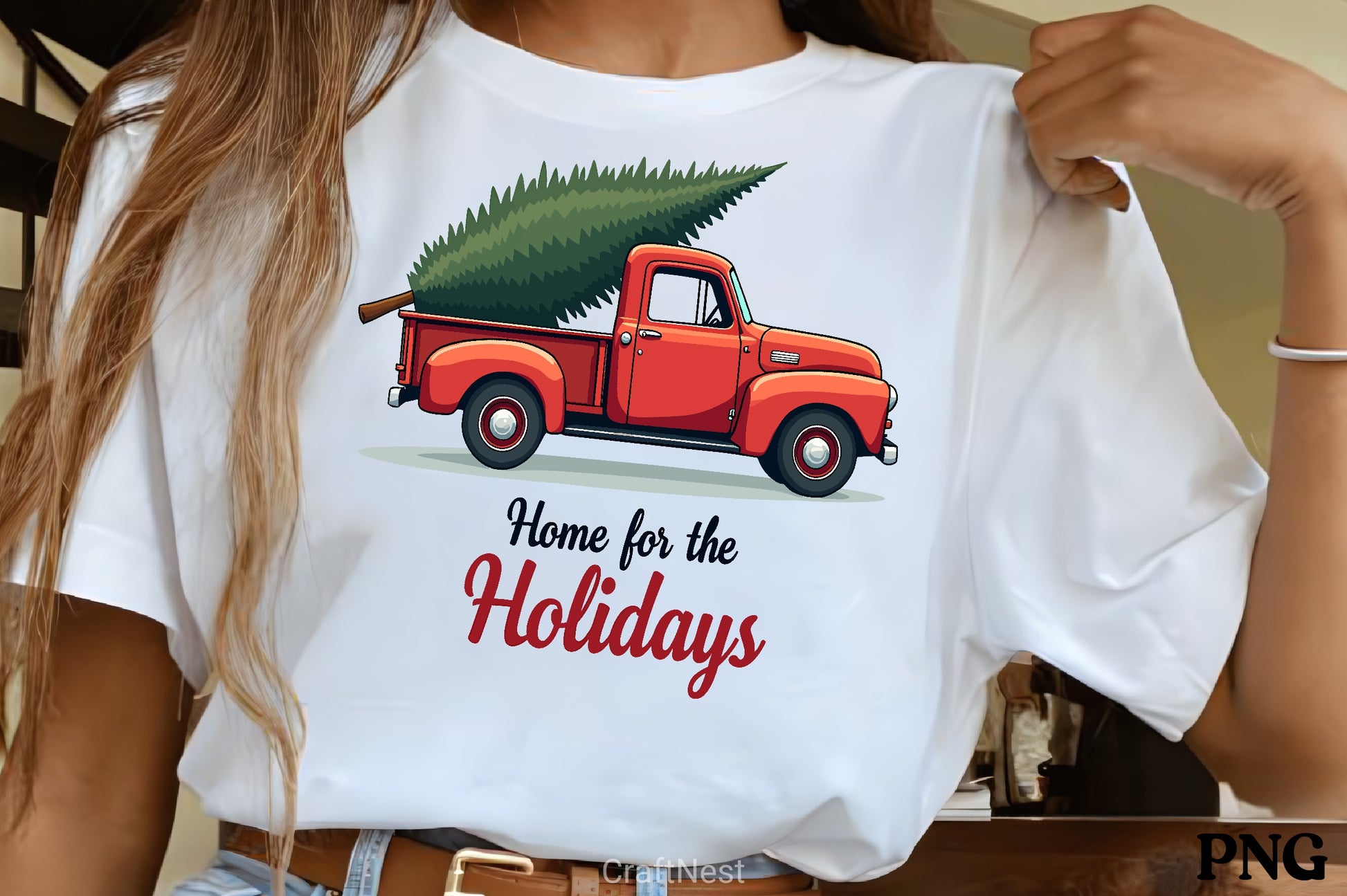 Vintage Red Truck Christmas Tree Clipart Bundle 2 - CraftNest - Digital Crafting and Art