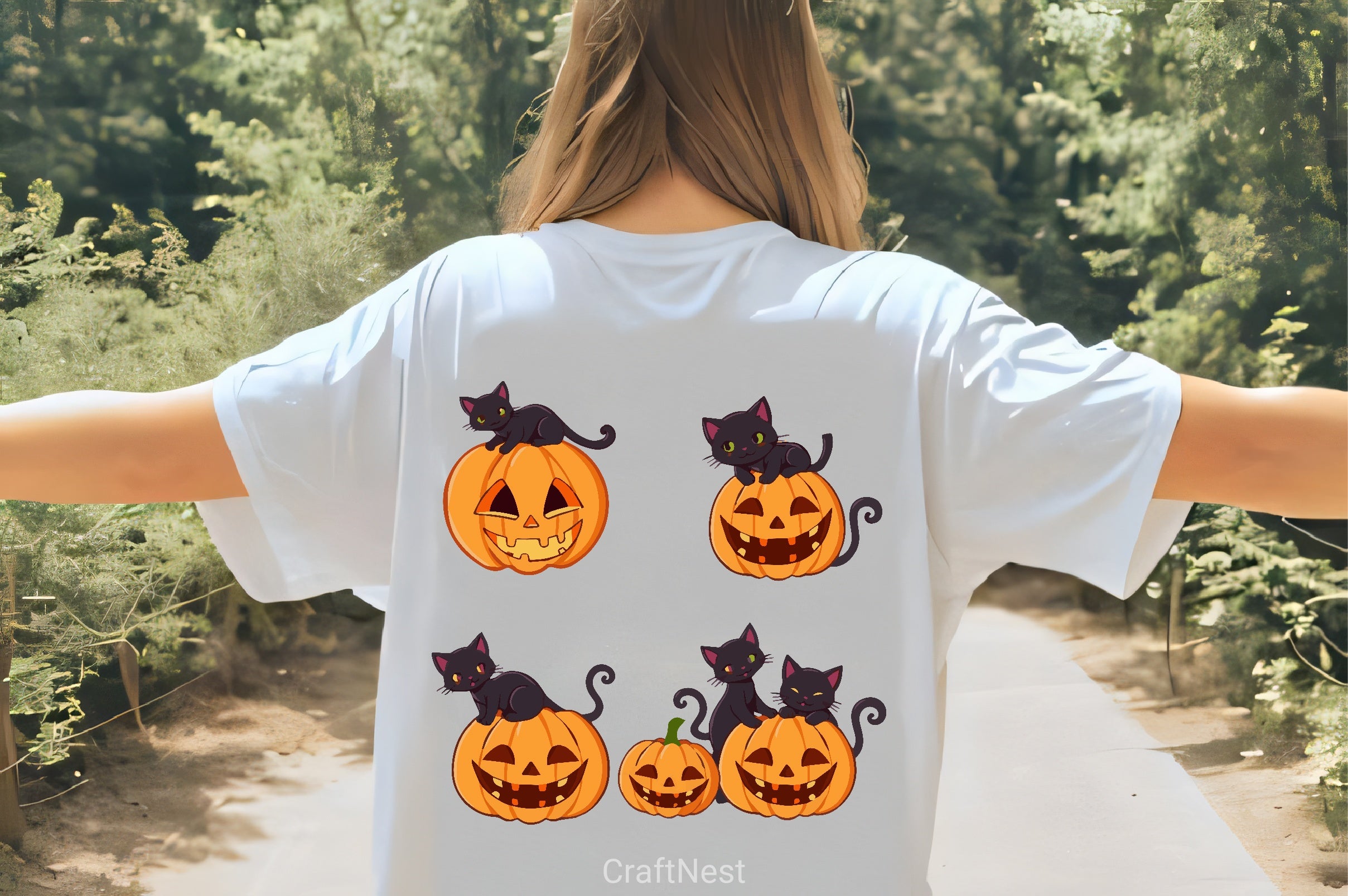 Black Cats Halloween Pumpkins Clipart Bundle - CraftNest - Digital Crafting and Art