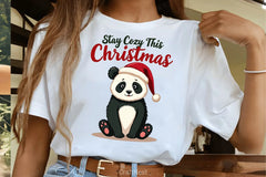 Cute Panda Santa Hat Christmas Clipart Bundle - CraftNest - Digital Crafting and Art