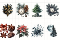 Moody Christmas Clipart Bundle 3 - CraftNest - Digital Crafting and Art