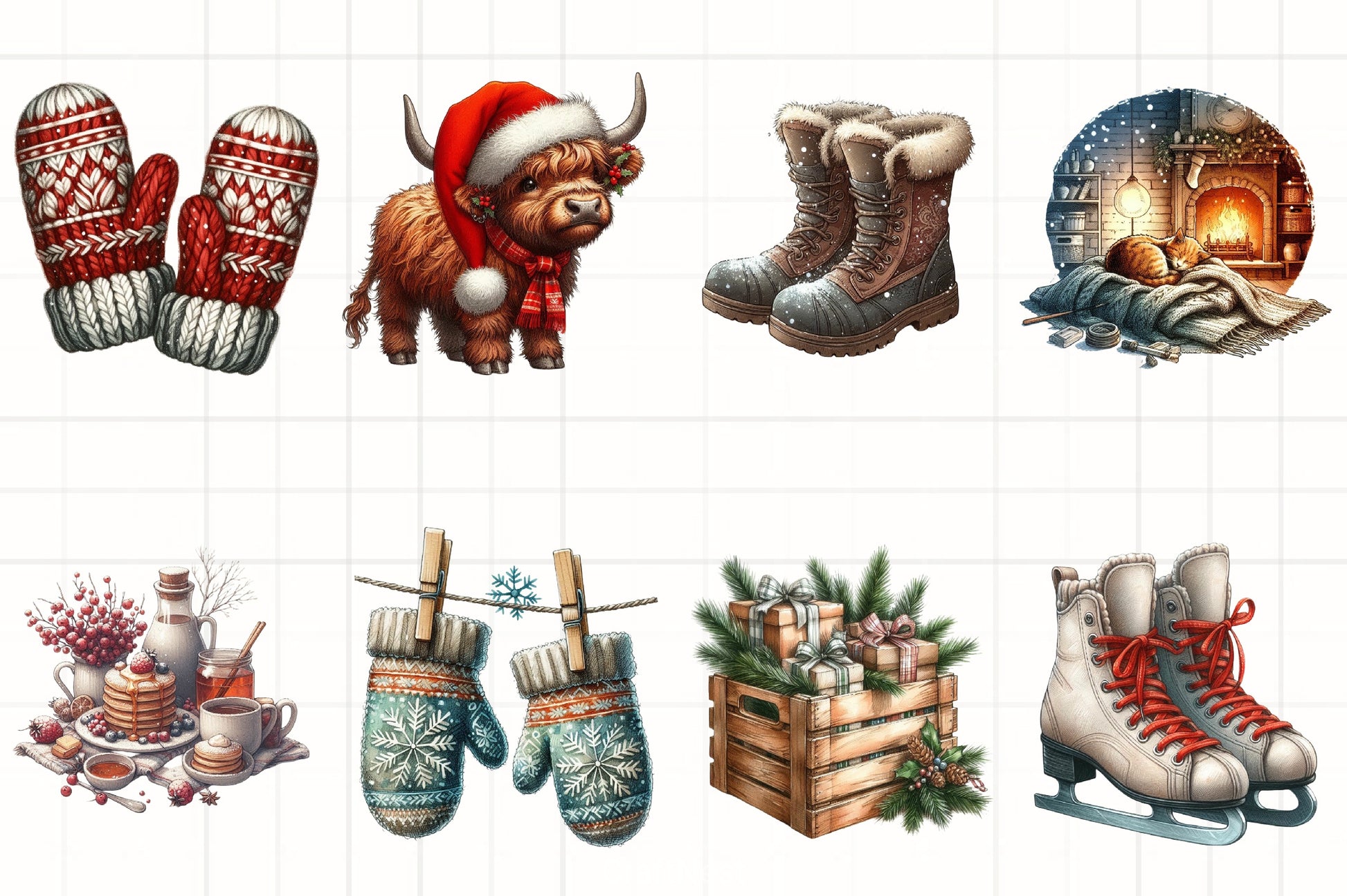 Cozy Winter Christmas Clipart Bundle - CraftNest - Digital Crafting and Art