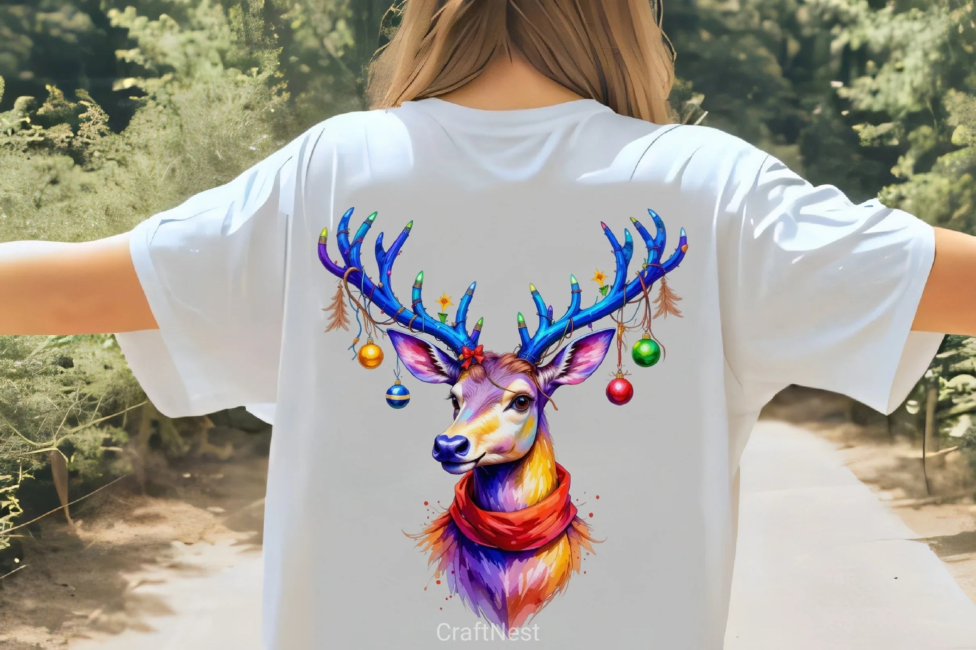 Colorful Christmas Reindeer Clipart Bundle - CraftNest - Digital Crafting and Art