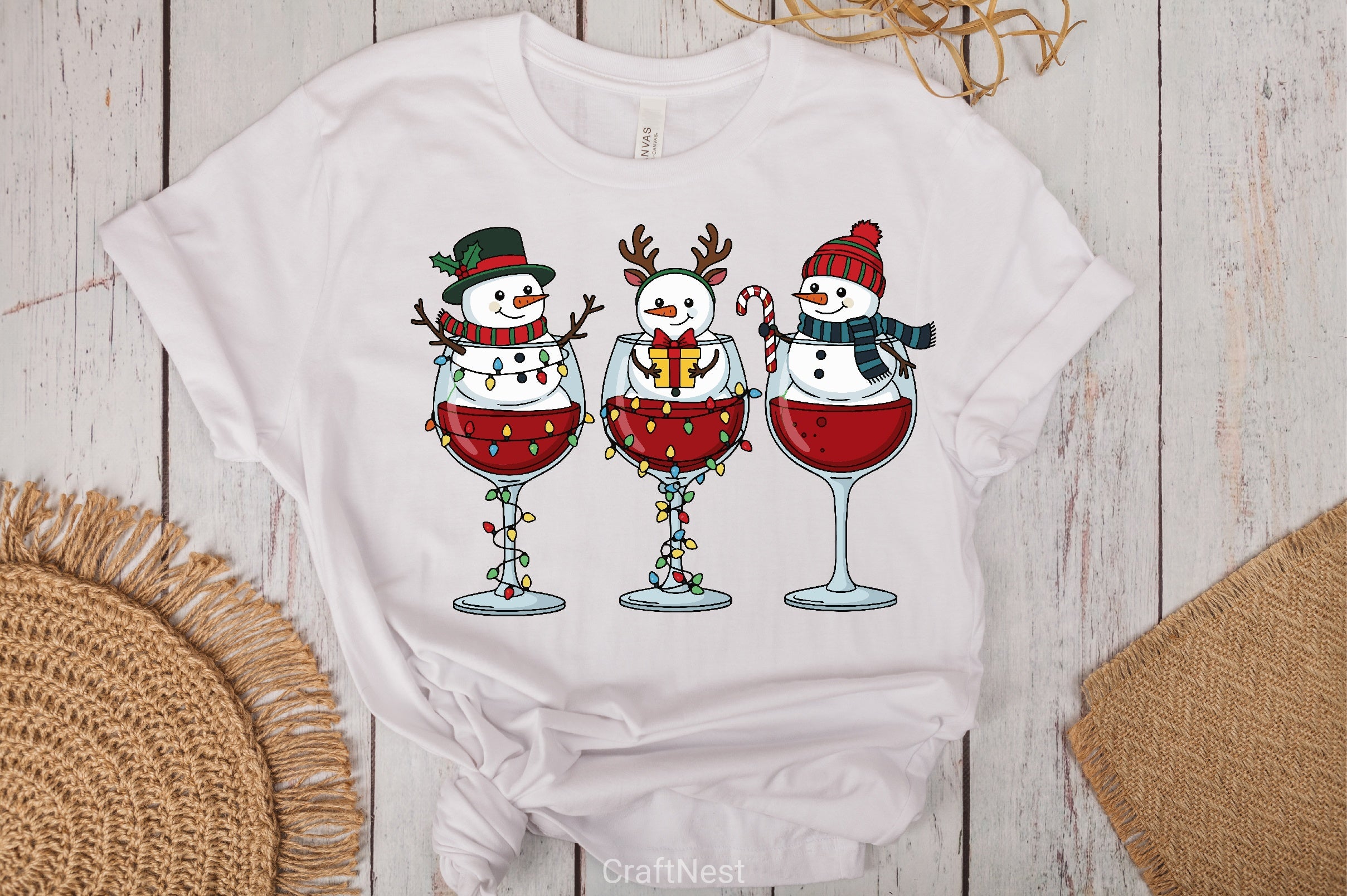 Snowmen Wine Glass Clipart Bundle - CraftNest - Digital Crafting and Art