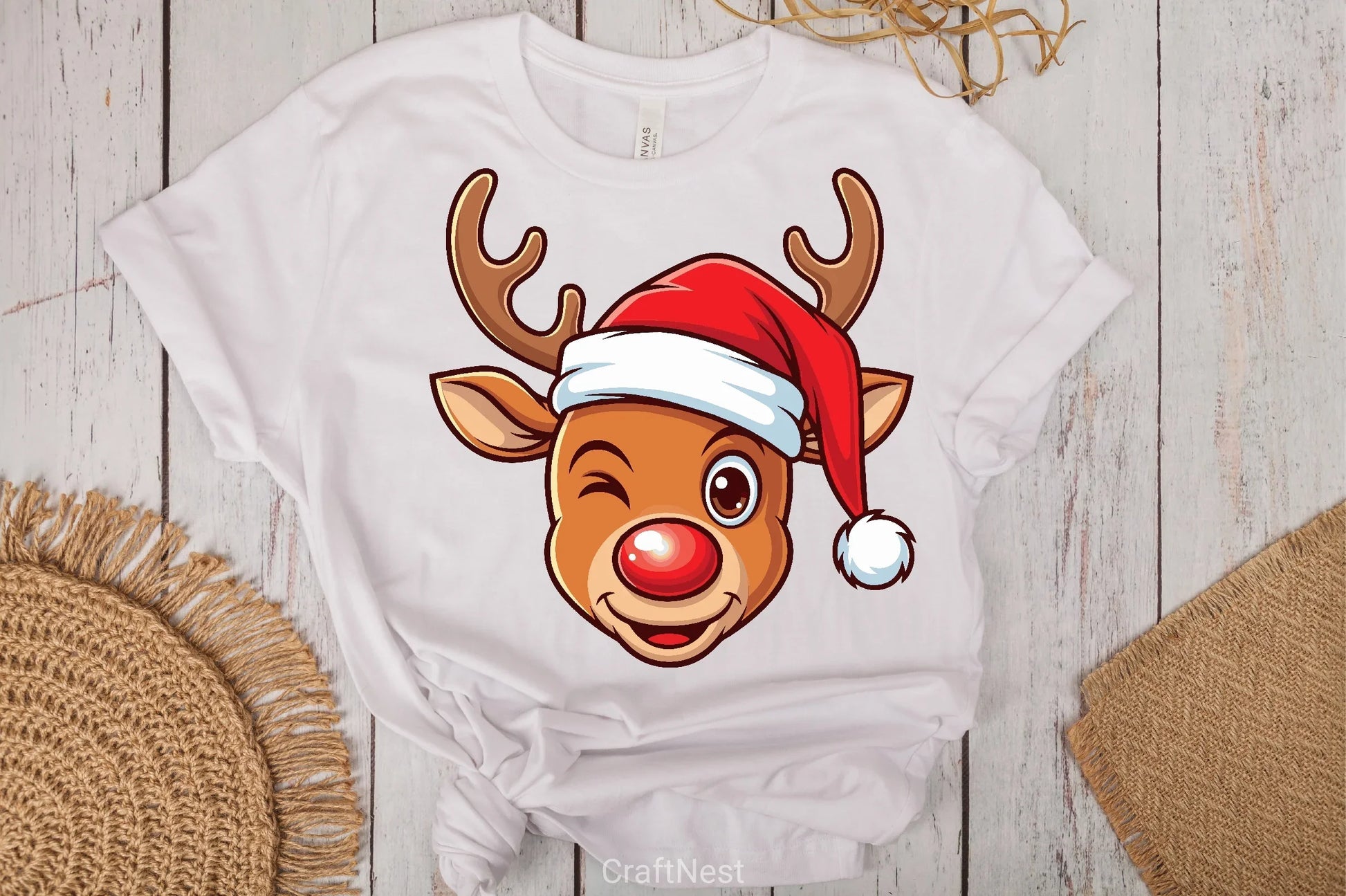 Cute Reindeer Shirt Clipart Bundle - CraftNest - Digital Crafting and Art