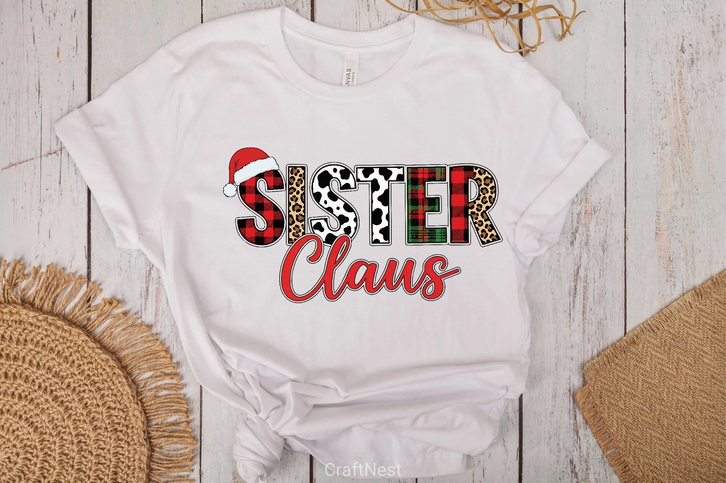 Sister Claus Christmas Shirt Clipart Bundle - CraftNest - Digital Crafting and Art