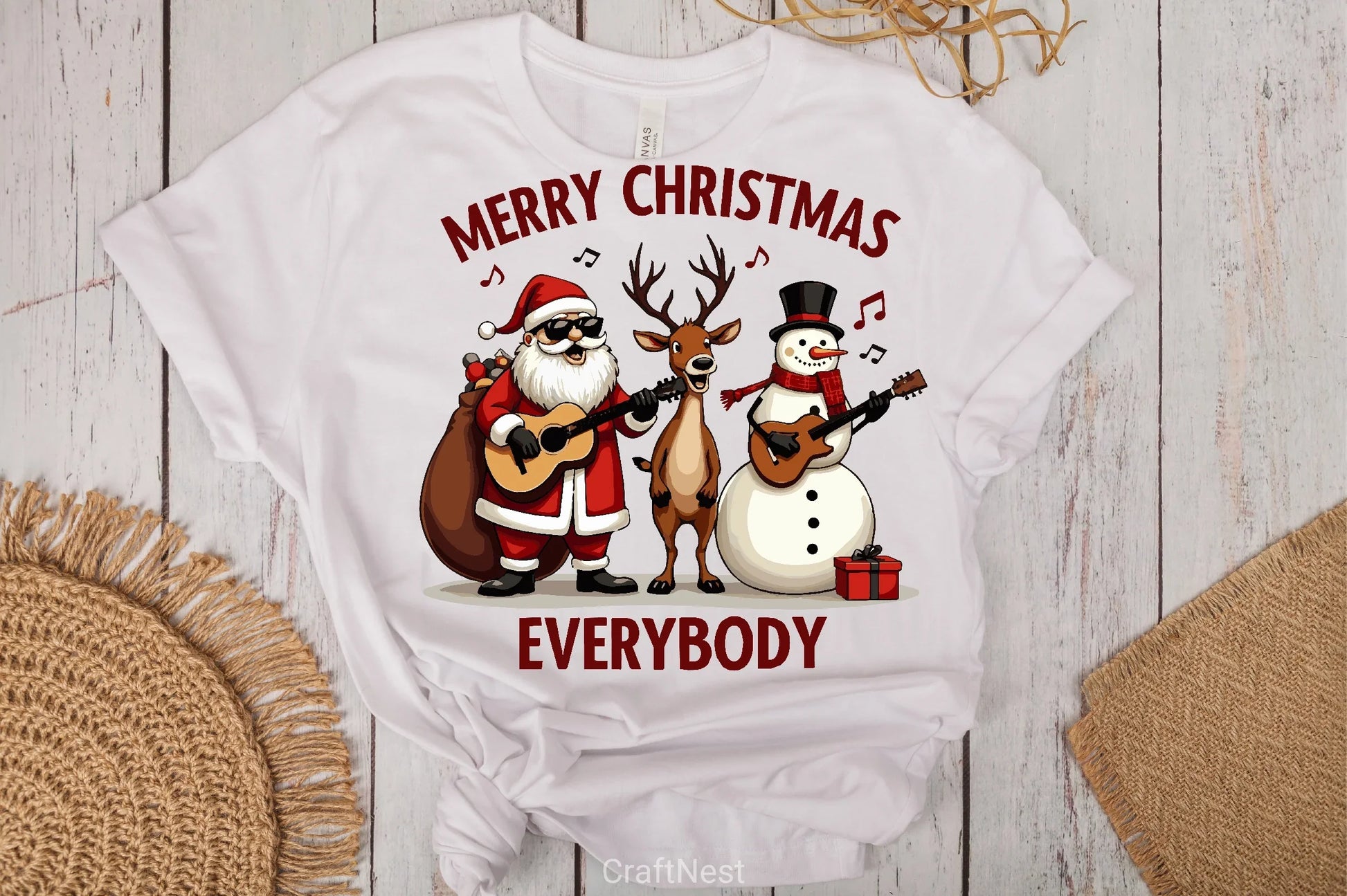 Santa Rock Band Christmas Shirt Clipart Bundle - CraftNest - Digital Crafting and Art