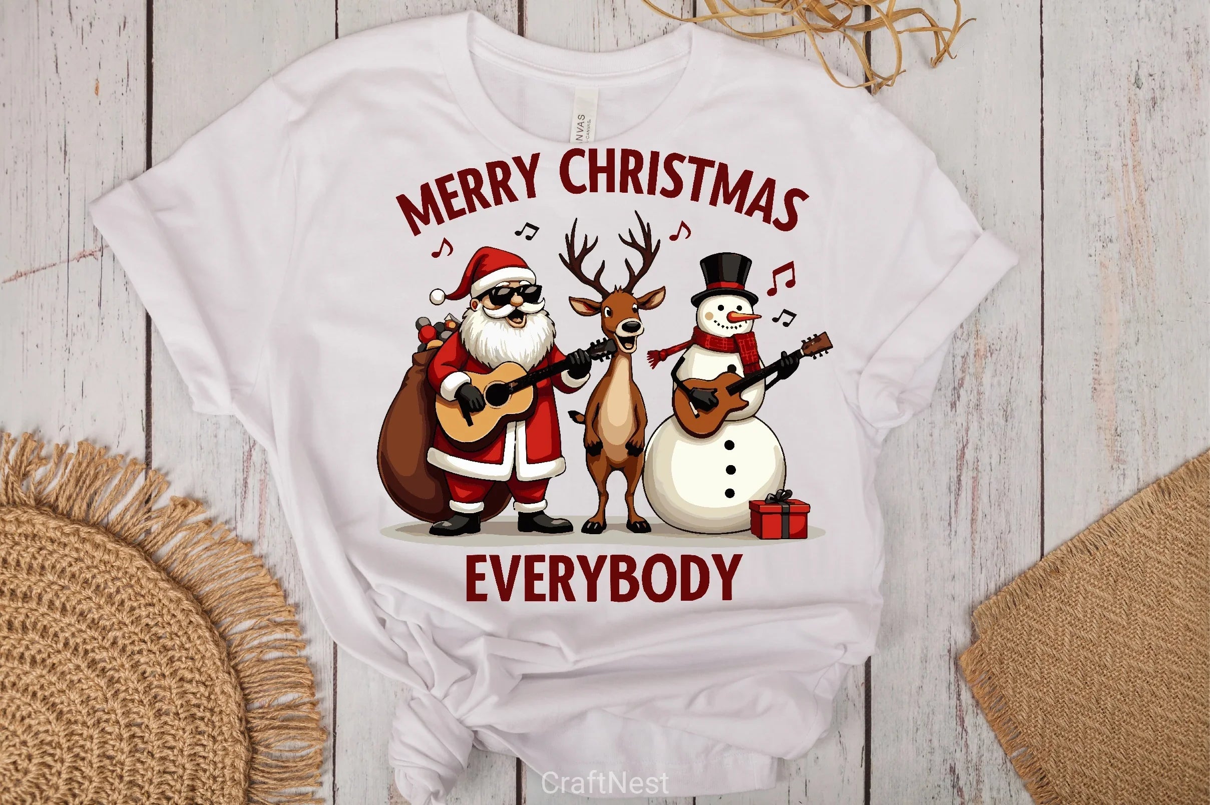 Santa Rock Band Christmas Shirt Clipart Bundle - CraftNest - Digital Crafting and Art
