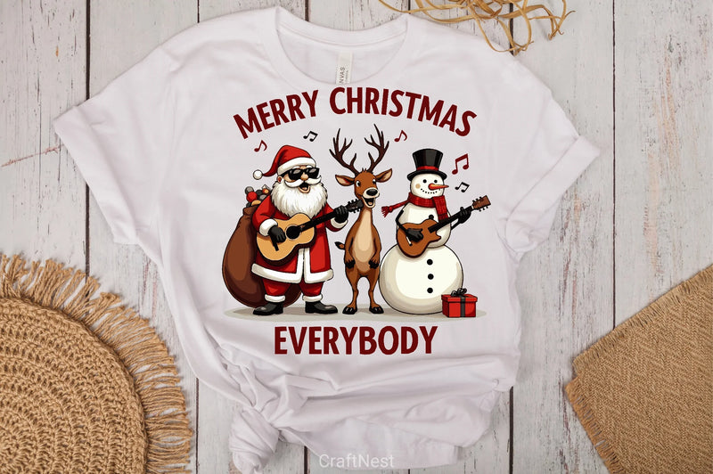 Santa Rock Band Christmas Shirt Clipart Bundle - CraftNest - Digital Crafting and Art