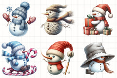 Funny Snowman Winter Hat Clipart Bundle - CraftNest - Digital Crafting and Art