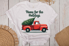 Vintage Red Truck Christmas Tree Clipart Bundle - CraftNest - Digital Crafting and Art