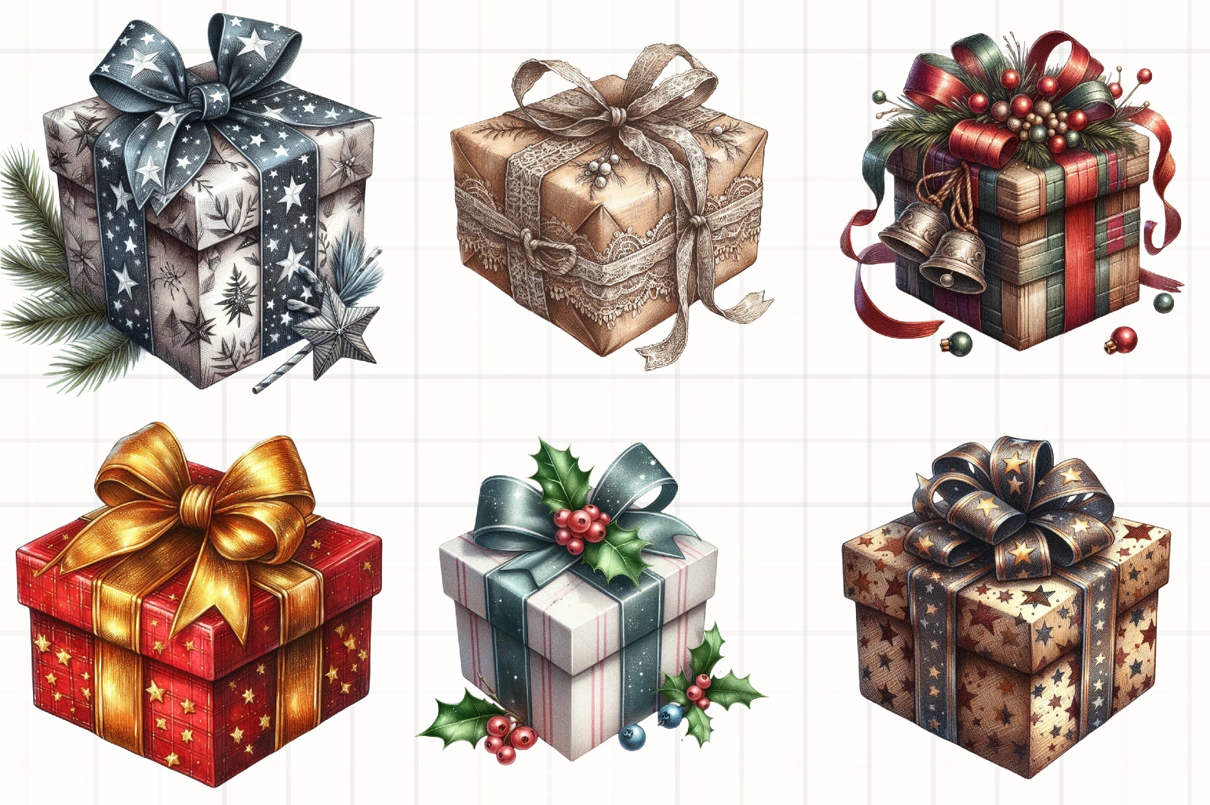 Christmas Present Clipart Bundle - CraftNest - Digital Crafting and Art