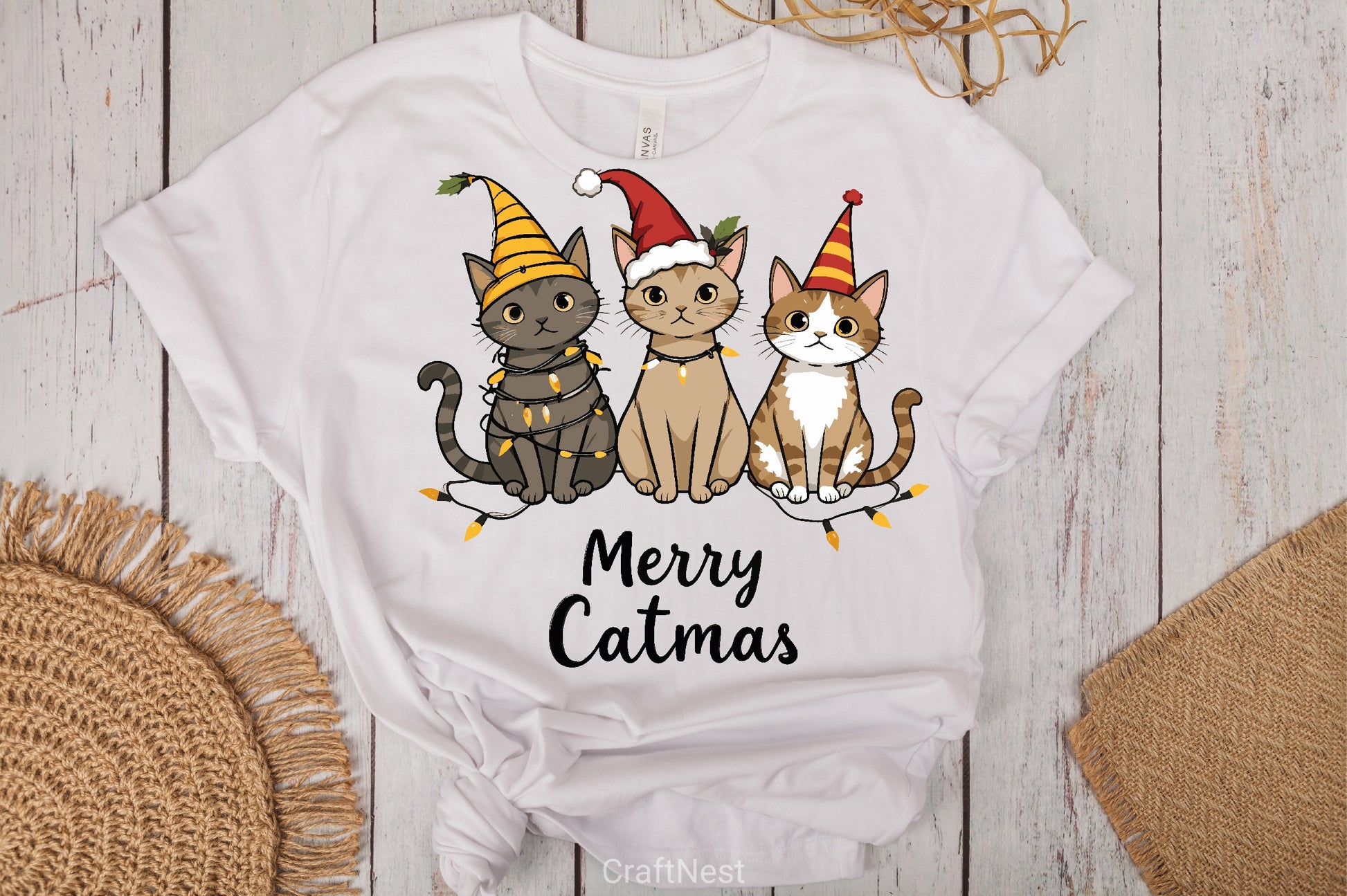 Merry Catmas T Shirt Clipart Bundle - CraftNest - Digital Crafting and Art