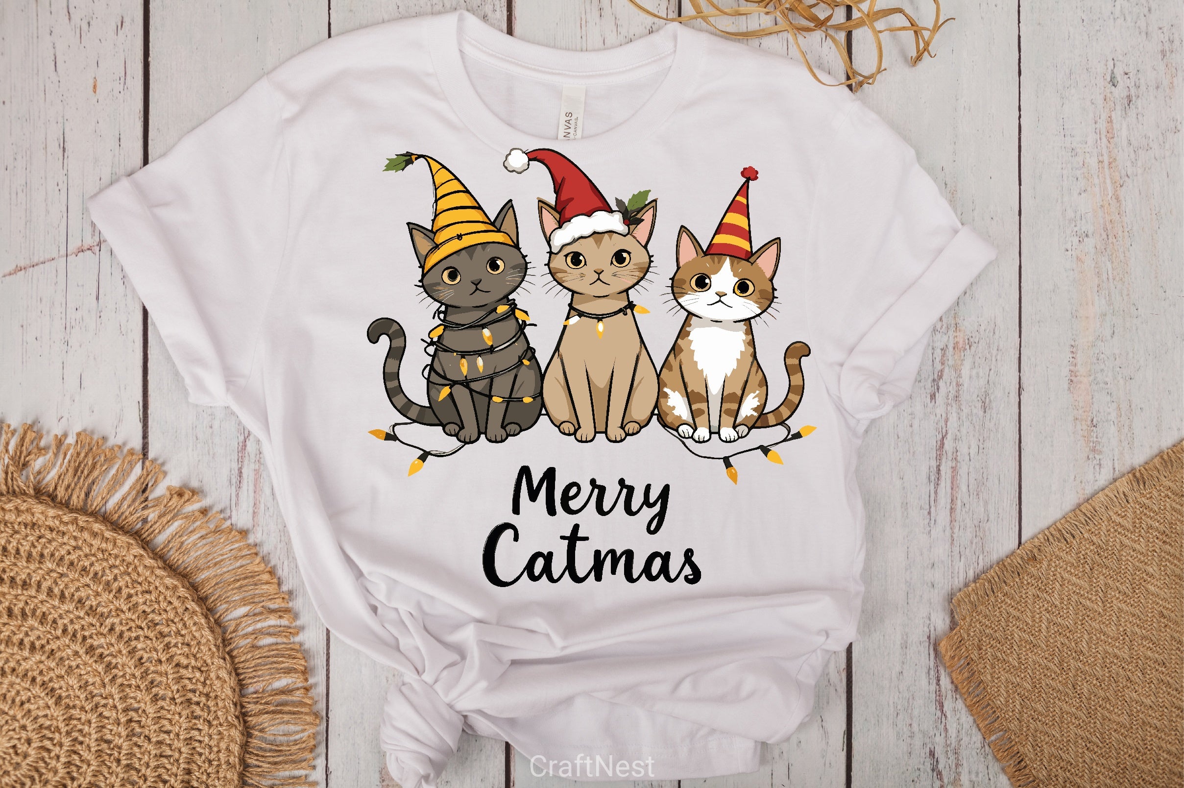 Merry Catmas T Shirt Clipart Bundle - CraftNest - Digital Crafting and Art