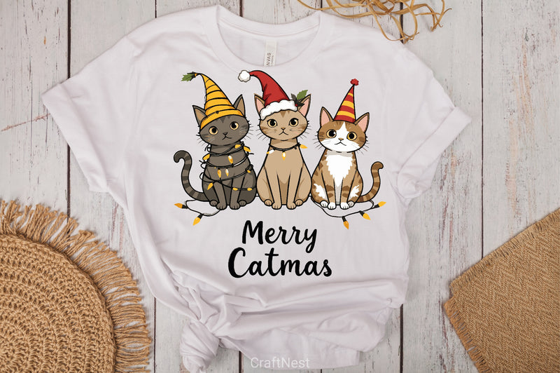 Merry Catmas T Shirt Clipart Bundle - CraftNest - Digital Crafting and Art