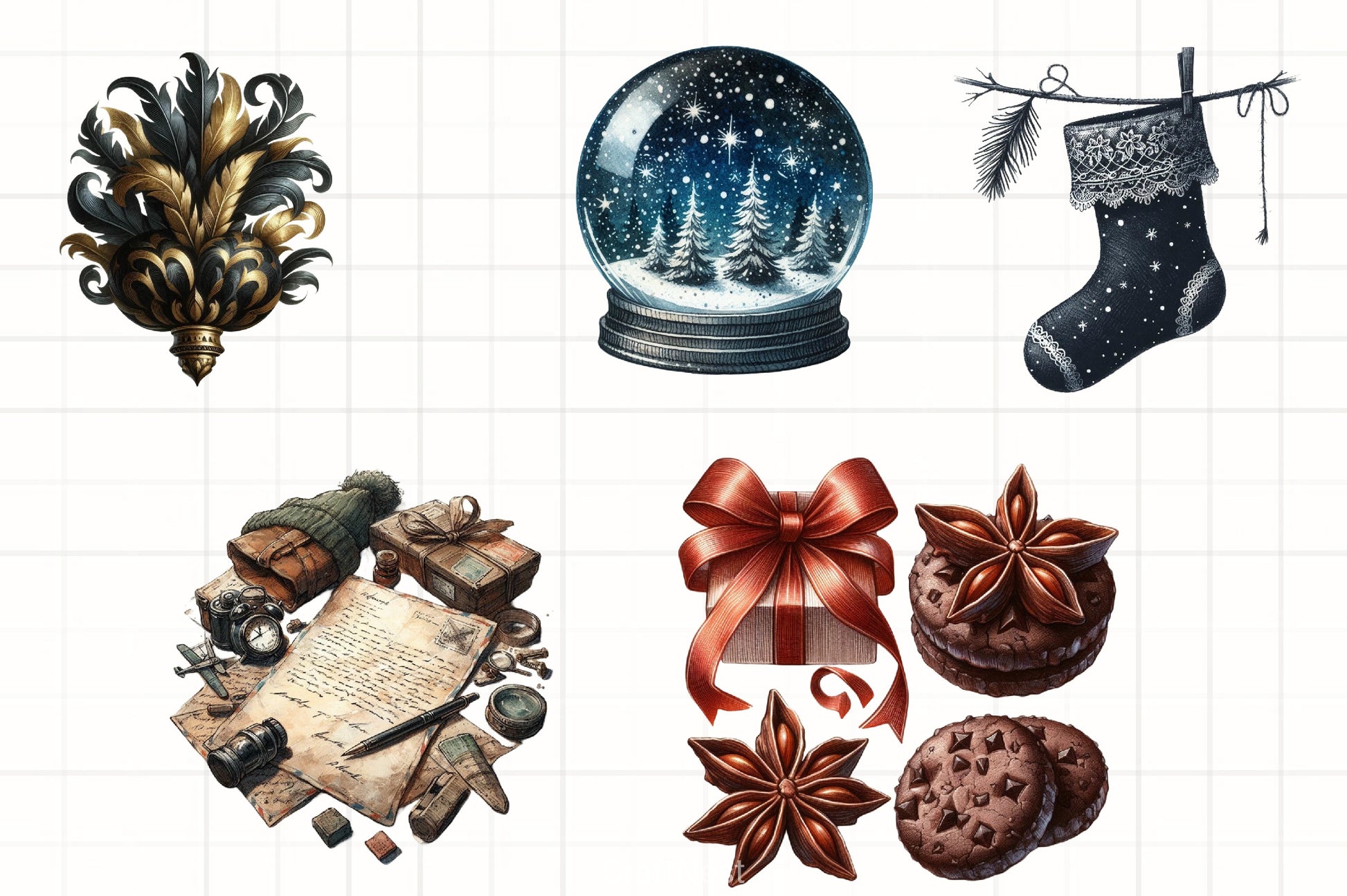 Moody Christmas Clipart Bundle 3 - CraftNest - Digital Crafting and Art