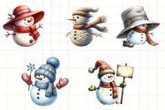 Funny Snowman Winter Hat Clipart Bundle - CraftNest - Digital Crafting and Art