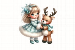 Cute Holiday Girls Christmas Clipart Bundle - CraftNest - Digital Crafting and Art