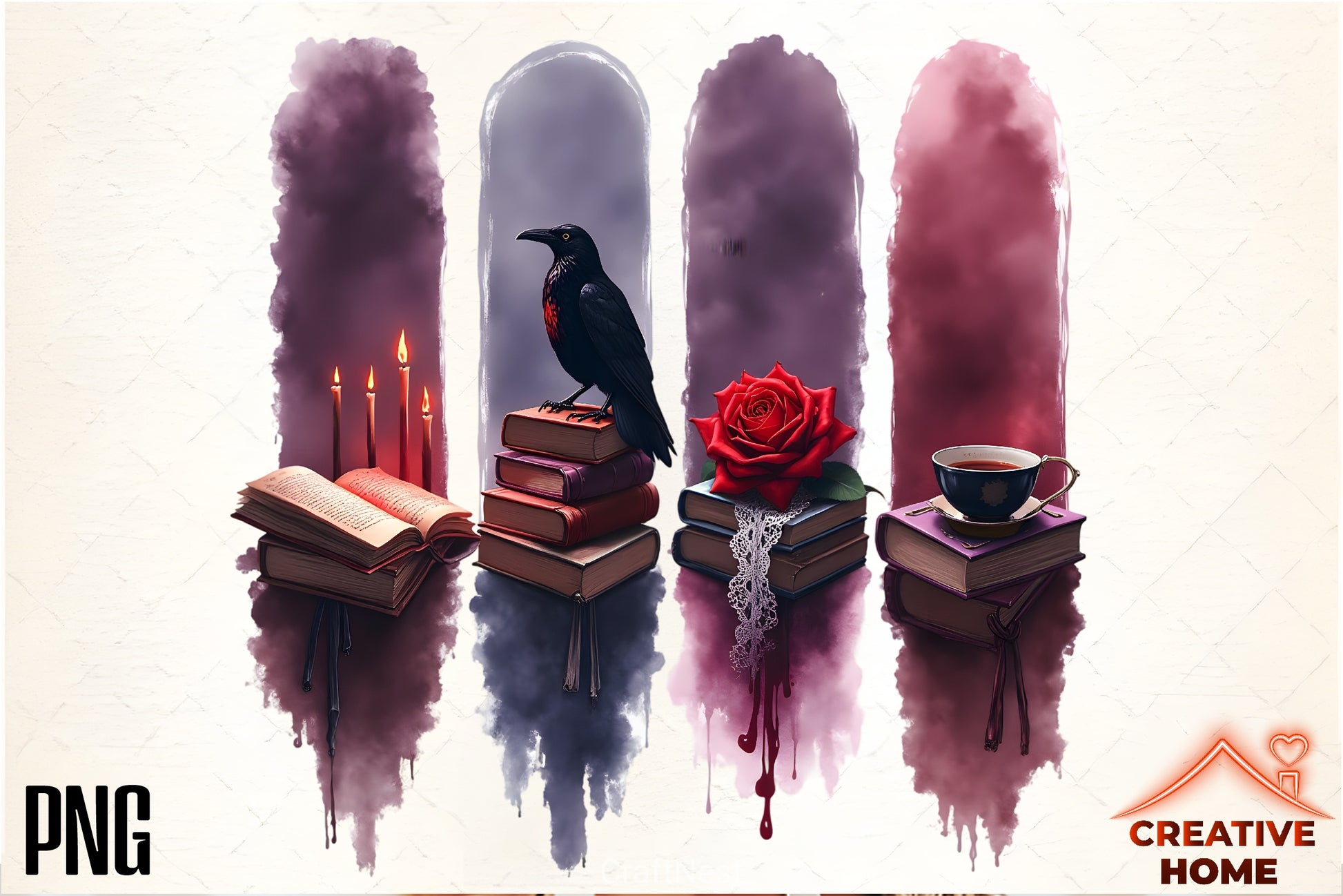 Gothic Brushstroke Clipart Bundle - CraftNest - Digital Crafting and Art