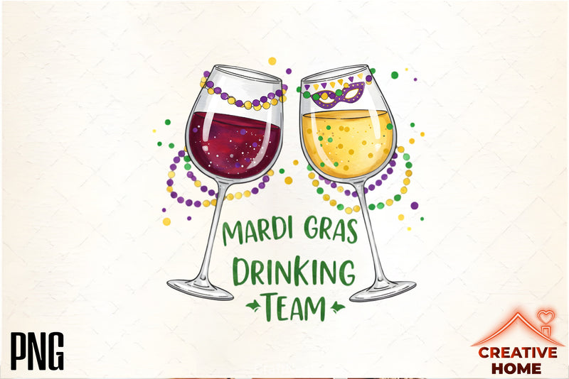 Mardi Gras Drinking Team Clipart Bundle - CraftNest - Digital Crafting and Art