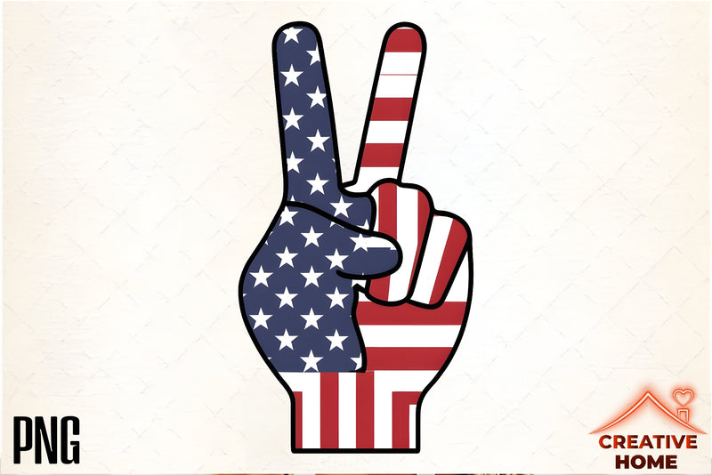 Patriotic Peace Hand Sign Clipart Bundle - CraftNest - Digital Crafting and Art