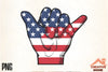 Patriotic Shaka Hand Sign Clipart Bundle