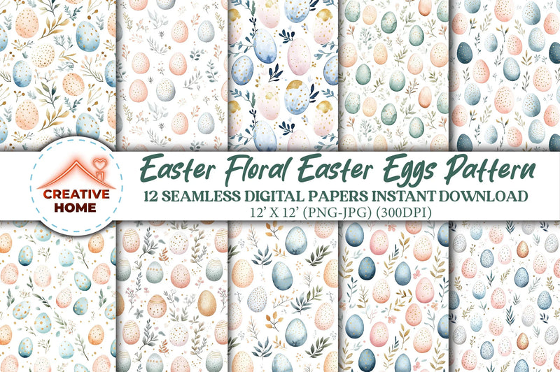 Easter Floral Eggs Clipart Bundle - CraftNest - Digital Crafting and Art