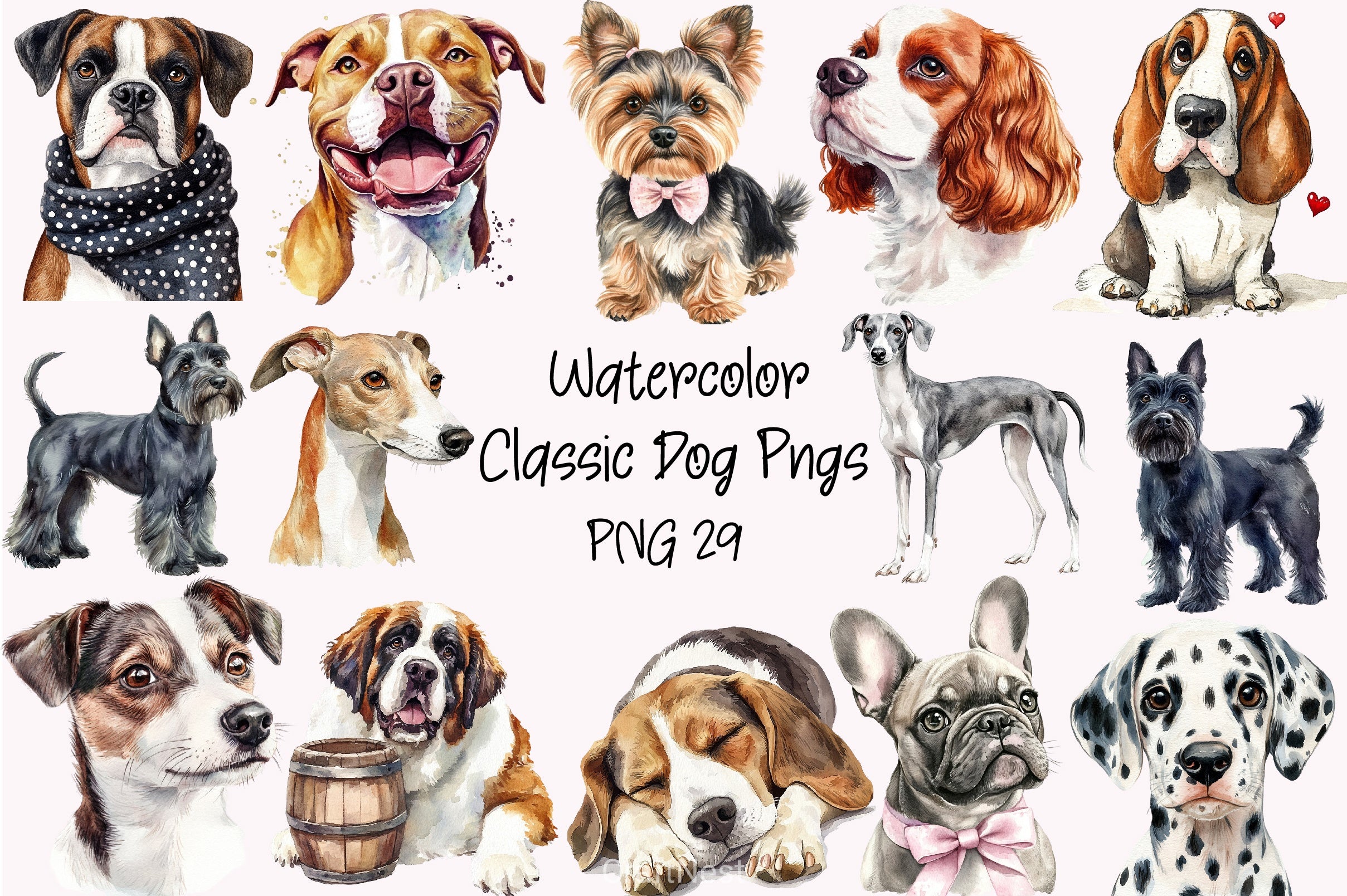 Classic Dog Clipart Bundle - CraftNest - Digital Crafting and Art
