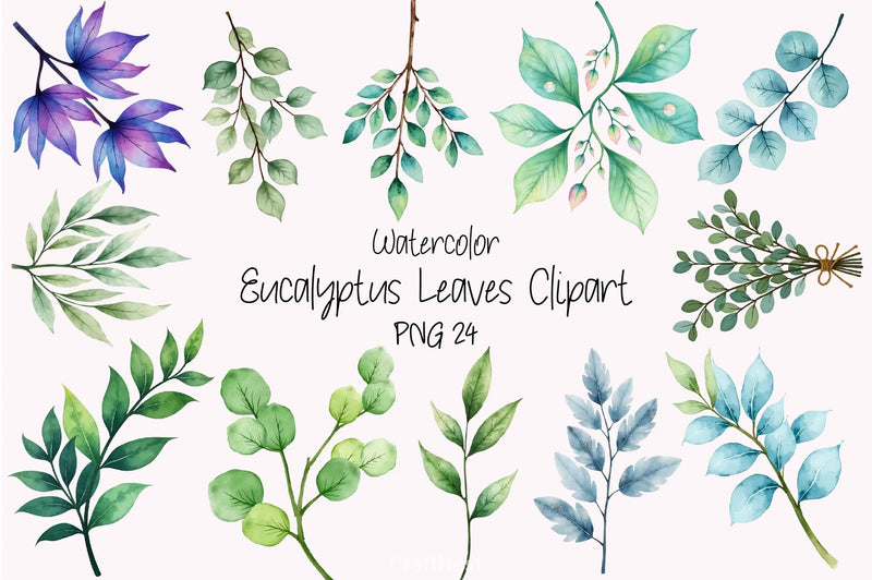 Eucalyptus Leaves Clipart Bundle - CraftNest - Digital Crafting and Art