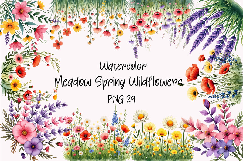 Meadow Spring Wildflowers Clipart Bundle - CraftNest - Digital Crafting and Art