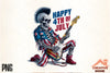 Patriotic Punk Skeleton Guitar Clipart Bundle