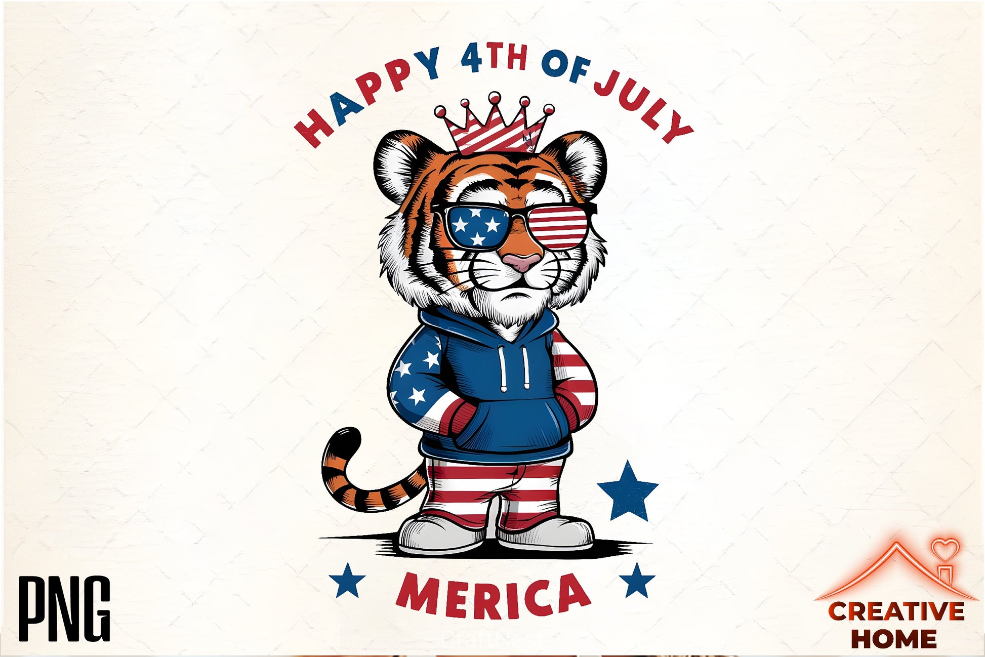 Patriotic Tiger Clipart Bundle - CraftNest - Digital Crafting and Art