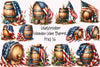 American Flag Wine Barrel Clipart Bundle