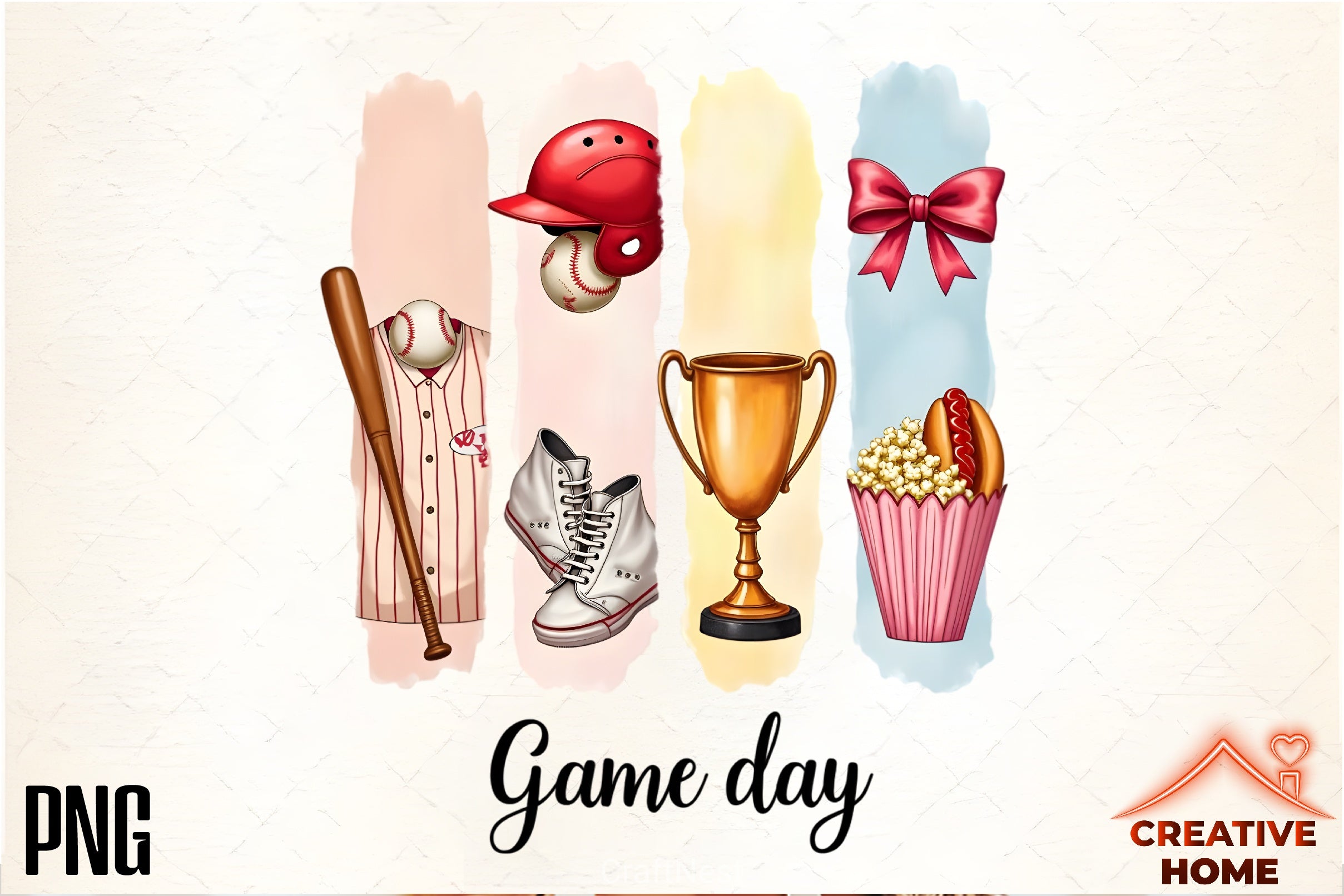 Baseball College Brushstrokes Clipart Bundle - CraftNest - Digital Crafting and Art