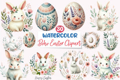 Boho Easter Clipart Bundle 4 - CraftNest - Digital Crafting and Art