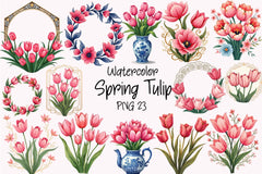 Spring Tulip Clipart Bundle 4 - CraftNest - Digital Crafting and Art